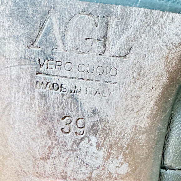 AGL Shoes Womens EU 39 US 9 Black Leather Heels Cap Toe Pumps Attilo Giusti - Picture 11 of 12